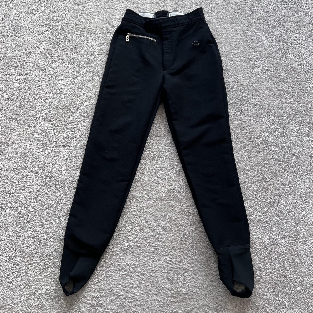 Bogner Stirrup Ski Snow Pants Womens 8 Black Wool Blend Slim Stretch Twill USA